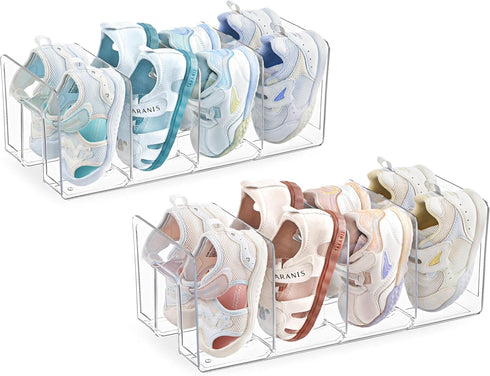 HBlife Clear Acrylic Kids Shoe Rack for Closet Organizers and Storage, Small