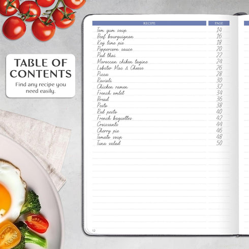 Legend Recipe Book – Blank Family Cookbook to Write In Your Own Recipes – Hardcover, A5, 58 Recipes (Mystic Gray)