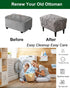 Bottom,51 CRFATOP Ottoman Chair Cover Large Ottoman Chair Slipcovers Solid Rectangle Storage Stool Cover Stretch