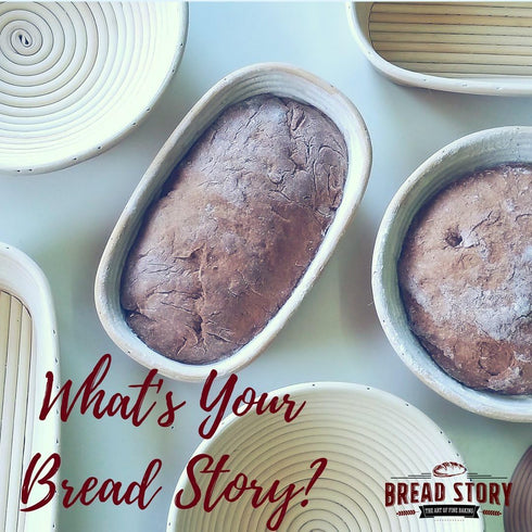 Oval Proofing Basket Set (10x6 inch) by Bread Story – Handmade Unbleached Natural Cane Bread Baking Kit with Cloth Liner