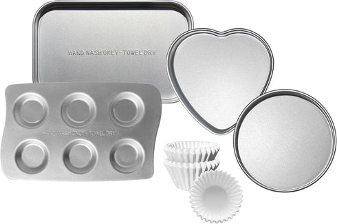 Kids' Complete Oven Pan Set for Easy Bake Ultimate Oven, Includes Cupcake and Rectangular Bake Pans
