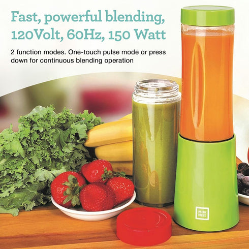 Euro Cuisine MM1R Personal Blender - Compact Red Smoothie Blender, Mini Cup for Shakes, Baby Food, Single Serve