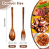 6Pcs Wooden Spoons Forks Set Wooden Spoons and Forks Cutlery Set, Reusable Wooden Utensil Set Wood Spoons Flatware Sets for Stirring Cooking Camping by KALIONE