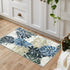 2x3 Wonnitar Kitchen Sink Rug, Machine Washable Blue Bathroom Leaf Rugs, Monstera Coastal Non-Skid Bedside Accent Mat