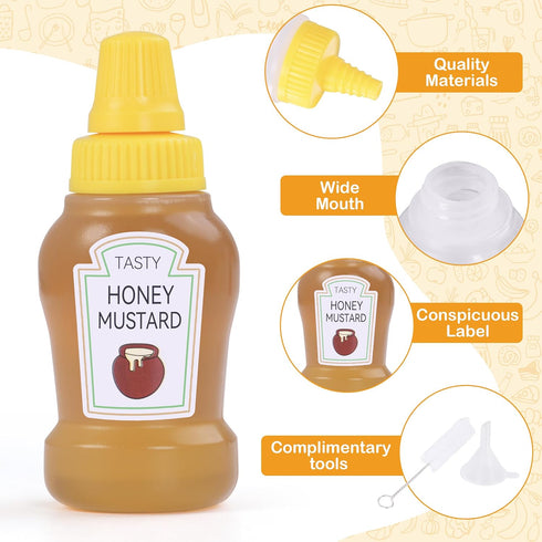DF DUALFERV 12Pcs Lunch(25ml/0.88oz) DualFerv Mini Ketchup Bottles, Portable Mini Squeeze Bottle, Mini Sauce Condiment