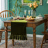 72 Inches Green,14x72 Inch Velvet Table Runner Soft Decorative Luxurious Solid Long Tablecloth with Retro Ruffle