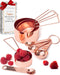 Copper Measuring Cups and Spoons Set – 8-Piece Stackable Stainless Steel Utensils, Stylish Rose Gold Kitchen