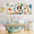Set 3 12x16in AKWISH Safari Jungle Nursery Wall Decor of - Framed Animal Canvas Wall Art for Baby Room, Toddler Boy