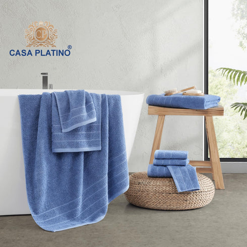 8 Set 2 4 2 3 Casa Platino Cotton Bath Towel Piece - Super Soft, Quick Dry & Absorbent - Bath, Washcloths, Hand Towels