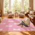 Rug,4x6 Pink Bow Area Solid Color Aesthetic Carpets for Living Room Nursery Dorm Playroom,Machine Washable Wavy Non