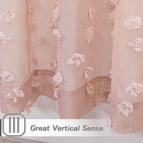 84 Inches 52" 2 MYSKY HOME Pom Pom Pink Sheer Curtains for Bedroom Girls Room Dusty Rose Curtains Long for Nursery Kids