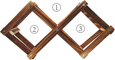 Foldable Wooden Wine Bottle Holder, Free Standing Natural Wine Rack for 2 Slots, Holds 3 Bottles