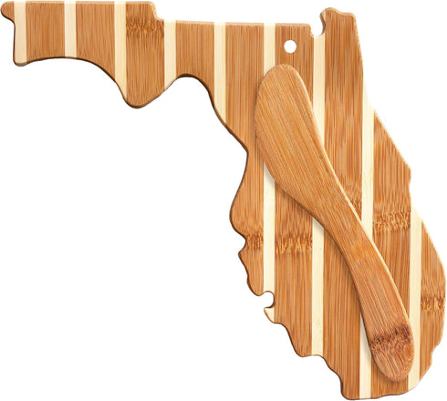 Totally Bamboo Florida Charcuterie Board with Spreader Knife Gift Set, 9-1/4" x 10-1/8"