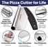 KitchenStar 12-Inch Pizza Cutter Rocker Blade - Sharp Stainless Steel Slicer Knife, Protective Cover, Dishwasher Safe,
