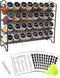 SWOMMOLY Spice Rack Organizer with 32 Glass Spice Jars, 396 Spice Labels,