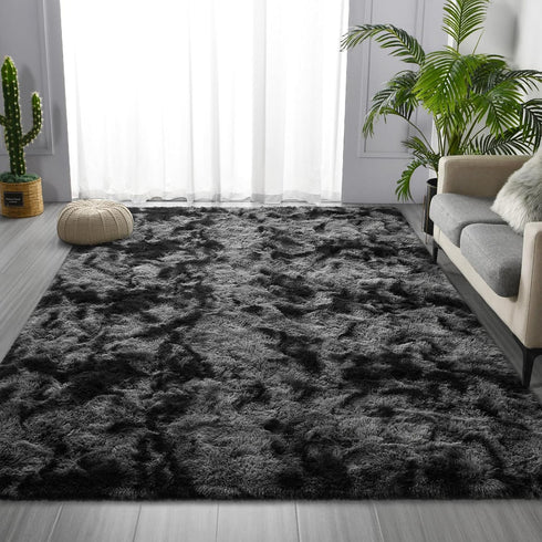 5 8, Deerhoo Large Shag Area Rugs x Tie-Dyed Plush Fuzzy Rugs for Living Room, Ultra Soft Fluffy Furry Rug for Bedroom