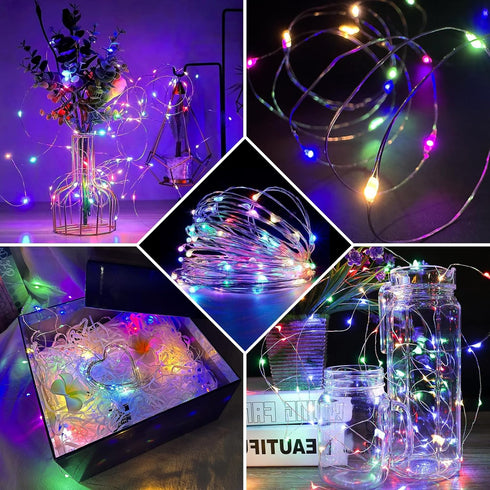 12 Pack 7Ft 20 Day,6-Colors Fairy Lights LED Twinkle String Lights Battery Operated Waterproof Firefly Starry for Mason