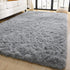 YJ.GWL Area Rugs for Bedroom - 2x3 Washable Small Grey Bedside Rug, Fluffy Shaggy Indoor Carpet