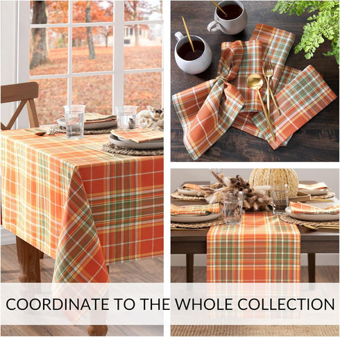13"x70" Elrene Home Fashions Hawley Plaid Harvest Fall/Thanksgiving Cotton Console Centerpiece/Table Runner
