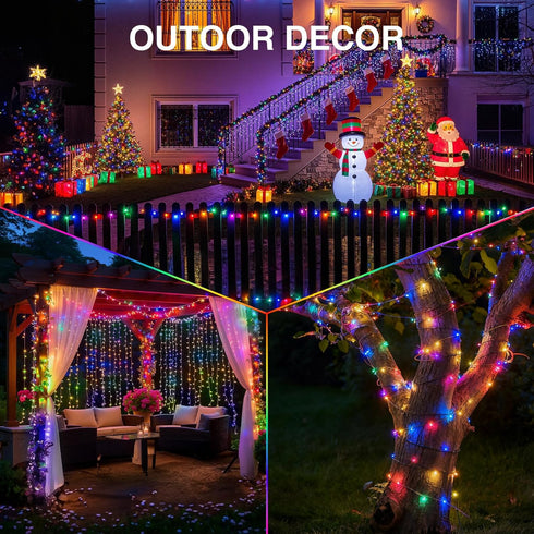 HALHSAP 33ft 100 Color Changing Fairy String Lights, LED Outdoor String Lights, Mini Battery Powered Copper Wire Starry