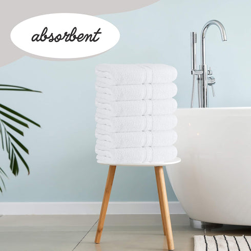 Pack 86% 14% 24 50 (8-Pack) GREEN LIFESTYLE Luxury Bath Towel - White Large Bath Towels for Spa, Gym, Bathroom, Hotel