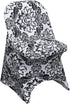 YOUR CHAIR COVERS - Black and White Damask Spandex Folding Chair Cover