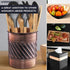 Monarch Abode 39177 Metal Handcrafted Wave Embossed Caddy, Large Utensil Holder for Kitchen Interior Organizer