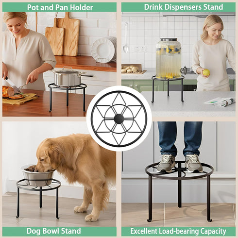 NQW 5 Pack Plant Stand Metal Flower Pot Stand Holders Indoor Tall Plant Rack Plant Round Black Plant Shelf For Living