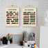 HKTZM 16x24 Inch,Vintage Nursery,Set 2 Steam Trains Wooden Poster Hanger Frame Train Locomotives Hanger Poster,Rail