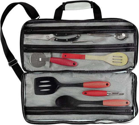 EVERPRIDE Chef Knife Bag Holds 20 Knives with Large Zippered Compartment for Kitchen Tools