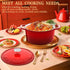 5 Enameled Cast Iron Dutch Oven - Quart, Exclusive Designed Crab Lid, Oversized Knob, for Bread Baking Braiser Cooking