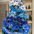 Winlyn 24 Set Christmas Silver Glitter Poinsettia Flower Picks, Christmas Tree Ornaments, White Gift Box Included