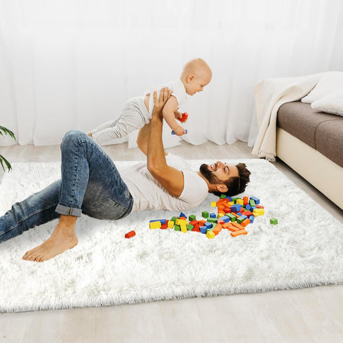 Super Fluffy Rug for Bedroom, 4x6 Shag Fuzzy Area Rug for Living Room, Plush Soft Carpet for Kids, Non Slip Decor
