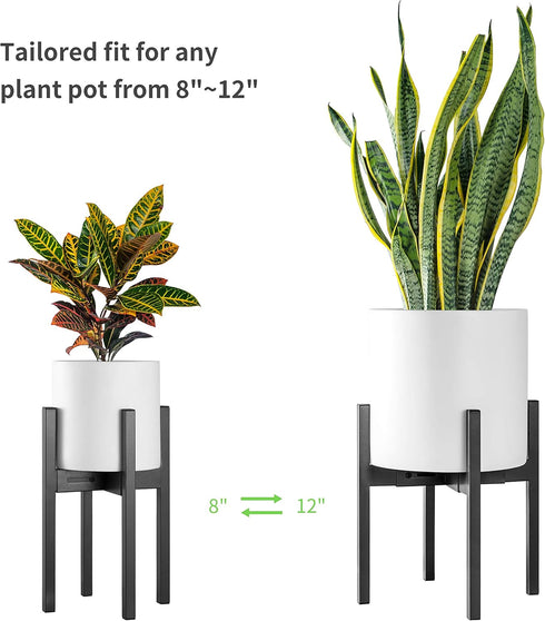 8 9 10 11 12 Inches 8-12 FaithLand Plant Stand, Adjustable Size Fits Plant Pot, Metal Planter Stand, Mid Century