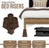 Utopia Bedding Adjustable Bed Furniture Risers - Elevation Heights 3, 5 or 8 Inch Heavy Duty Risers (Set of 8, Brown)