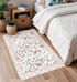 3x5 Rugalia Washable Floral Area Rug, Pink Indoor Entryway Rug Soft Non-Slip Botanical Kitchen Rugs, Ultra Thin Modern