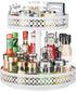 Lazy Susan Organizer 2 Tier - 12 inch Adjustable Metal Rotating Lazy Susan for Cabinet, Pantry, Kitchen Countertop,