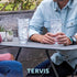 Tervis Clear & Colorful Lidded Double Walled Insulated Tumbler Travel Cup, 24oz, Keeps Drinks Cold & Hot, Navy Lid