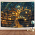 80"X60" GOAOK Fantasy Library Tapestry For Classroom, Mysterious Tree Magic Bookshelf Aesthetic Tapestries, Witchy