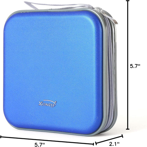 CD Storage Case for PS3 Games, Sturdy DVD Holder with 40 Inner CD Sleeves, Great Space Saver for DVD Shelf (Blue)