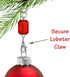 Christmas Ornament Hooks Set of 20, Red and Green Acrylic Jewels, Silver Wire Hangers, Decorative Scroll S-Hook