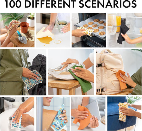 SUPERSCANDI 5 Pack Original Swedish Dishcloths, Reusable Paper Towels for Kitchen, Durable and Absorbent