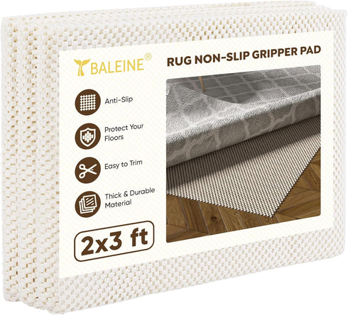BALEINE Non Slip Rug Pad, Extra Thick Gripper for Hardwood Floors, 2'x3'