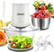 Food Processor Electric with 2 Bowls, 400W Meat Grinder, 8Cup Glass & 304 Stainless Steel, 2 Blades, Spatula (White)