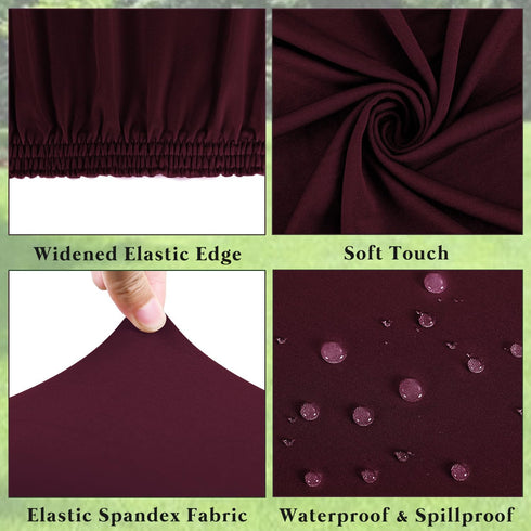 6 Pack 8 Red,30" 96") Foot Picnic Table Cover Fitted Elastic Tablecloth for Rectangle Tables Waterproof Stretch