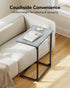 Pipishell C-Shaped Side Table, C Table for Sofa with Two-Piece Desktop & Metal Frame, Large Surface End Table