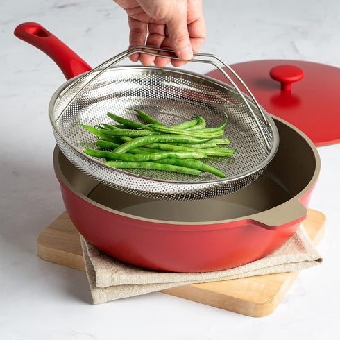 Goodful All-In-One Pan Steamer Basket - Premium Stainless Steel, Dishwasher Safe, Perfect for Steaming Vegetables