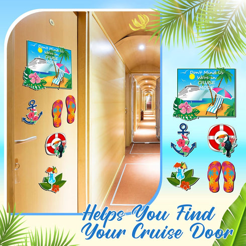 6 Pcs Large Cruise Door Decorations, Magnetic Anchor Cruise Ship Decor for Carnival Stateroom Door