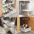 Sliding Cabinet Basket Organizer Drawer, Heavy Duty Carbon Steel Slide Out Pantry Shelves with Handle for Kitchen
