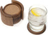Lipper International Acacia Round with Cork Coasters and Caddy - 7-Piece Set